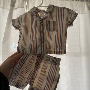 Striped T shirt and shorts set